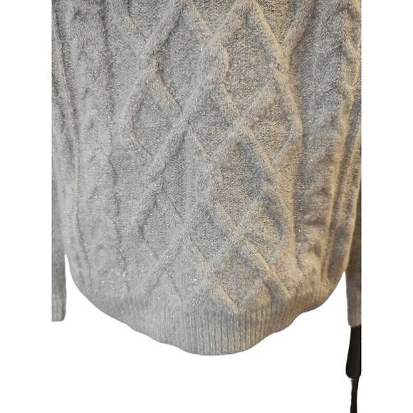 U.S. Polo Association Silver Grey Fisherman Sweater Crew Neck Long Sleeve Large - Picture 7 of 12